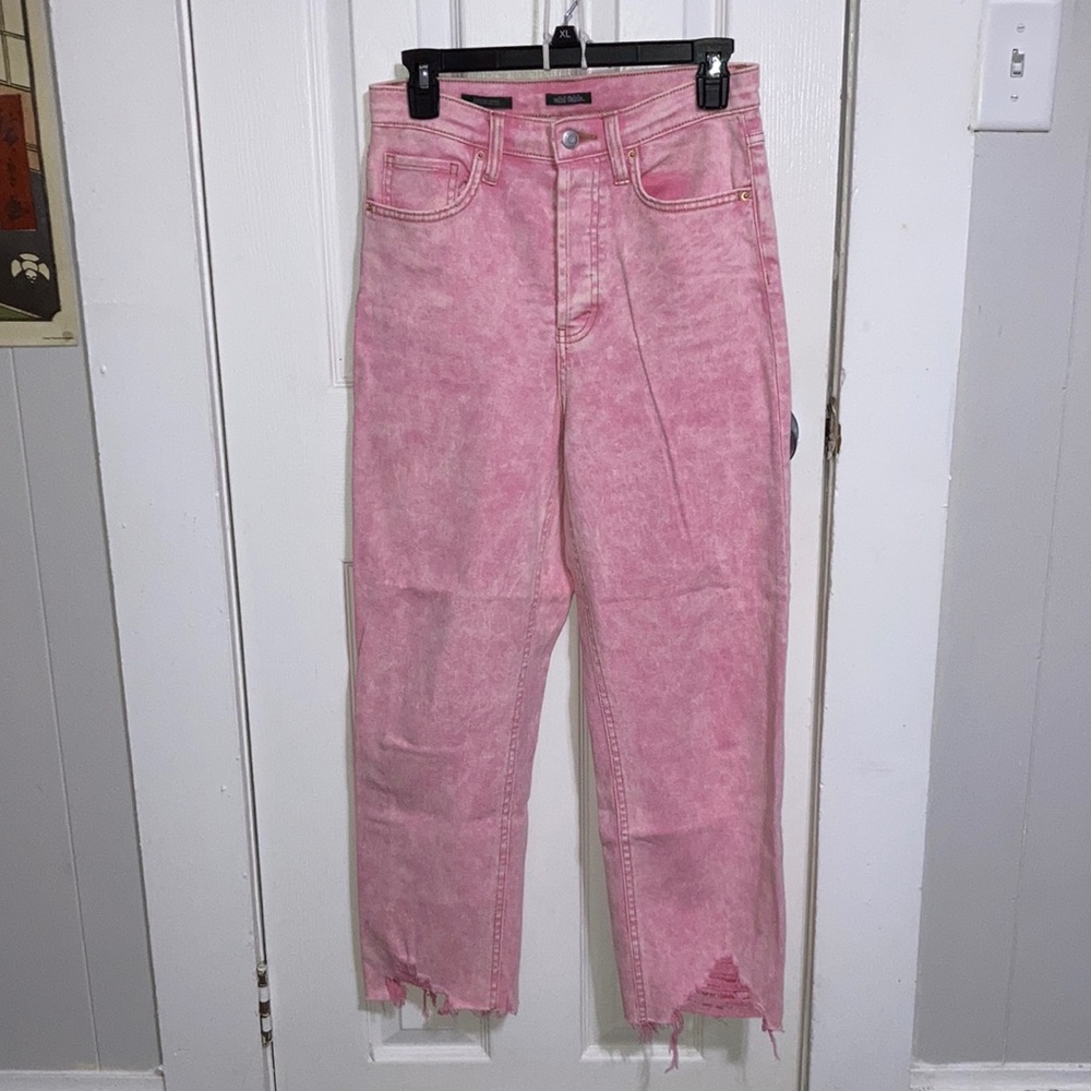 Light pink acid wash jeans